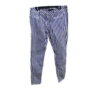 Tapered ankle pin striped cotton pants size  11 Low Waisted